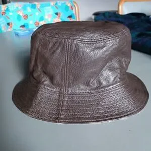 Authentic reversible Burberry leather and check unisex bucket hat Vintage Reversible Burberry Bucket Hat ? AVAILABLE NOW  main image 3